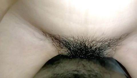 hairy babe with a shaved pussy in a hairy porn scene