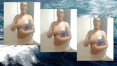 A stunning naked woman in high heels shows off body