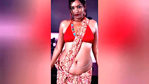 Bhabi is wearing a pink bikini and is getting naked in front