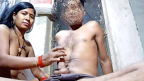 Indian hairy girl with a hairy bush is showing off