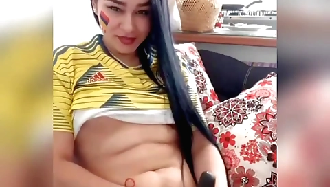 Indian solo video with a brunette girl playing with a toy