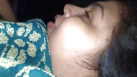 Indian solo woman sucks on her husband's cock and enjoys it