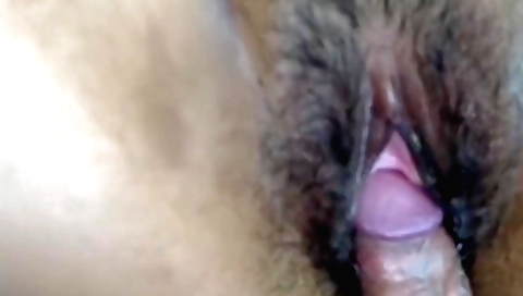 Indian brunette gets fucked in her tight hairy pussy