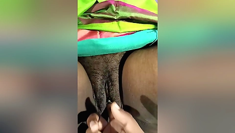 Hairy stepsister shows her hairy bush to her stepbrother