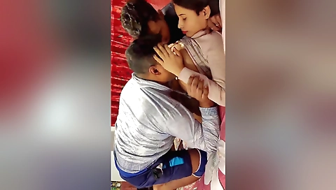 Busty indian chick fucked by two men in a hot threesome