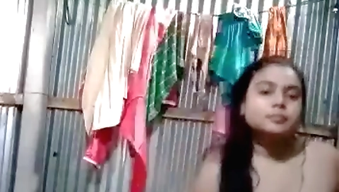 Sexy brunette in a bikini video showing her big booty