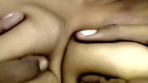 Indian girl in a sexy white t-shirt sucking and pressing