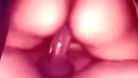 Busty brunette with a sexy ass dancing with a big vibrator