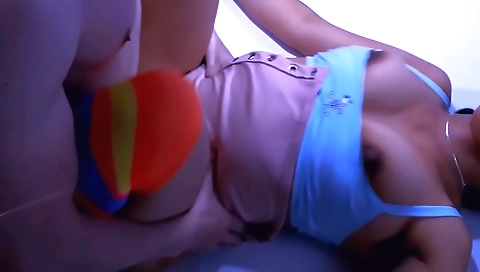Indian stepmother gets horny with husband on webcam