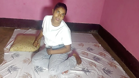 Indian brunette 18+ fucks a large dick in pussy and ass