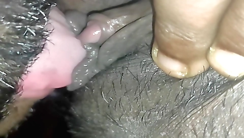 Indian girl fingering and using her face on a big dick
