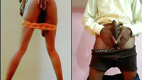Hot girl in bikini gives a blowjob to her step brother