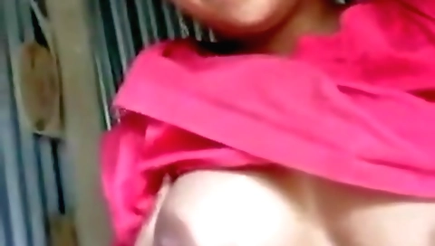 Indian brunette with big boobs and hairy pussy takes off