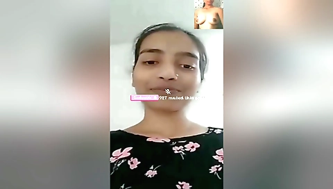 Indian amateur chick shows her naked body and tits on camera