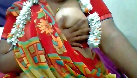 Indian girl with big boobs shows herself in a sexy blouse