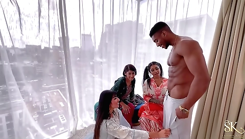 Sahara knite deepthroat and double penetration with the guy