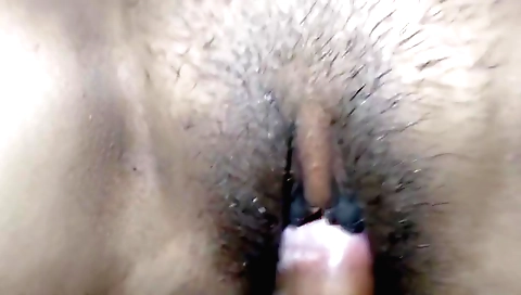 Indian hairy babe in a sexy black dress getting fucked