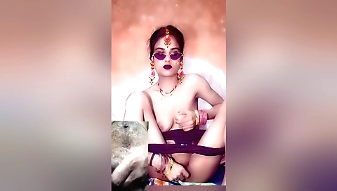 Indian girl with big boobs is making homemade video call