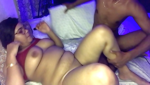 Indian chick with big tits gets fucked by a big dick