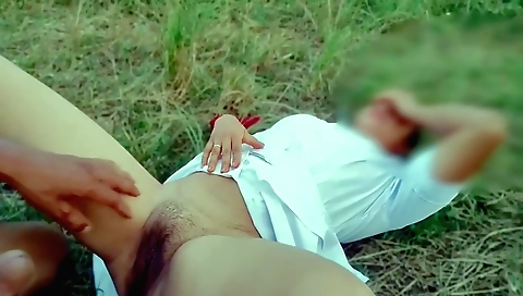 A brunette nurse enjoys oral sex and oral penetration