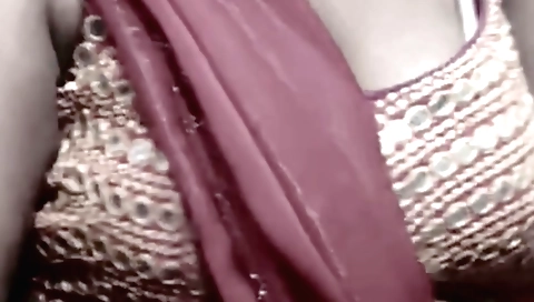Indian mature aunt with long white hair takes off dress