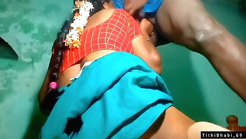Indian woman in a dress gets her sexy boobs pounded