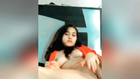 Indian amateur brunette pussy licking on web camera