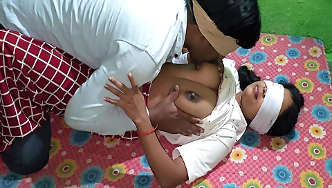 Amatronic brunette with big natural tits rides a dick