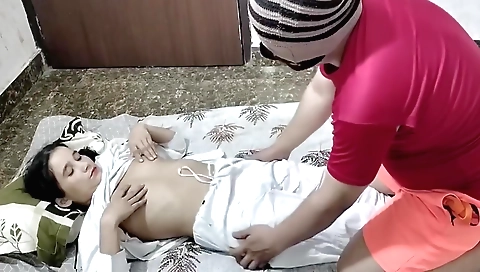 Indian woman with small tits is caught with a nice butt