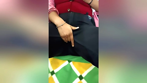 Indian brunette amateur porn video with her in red dress