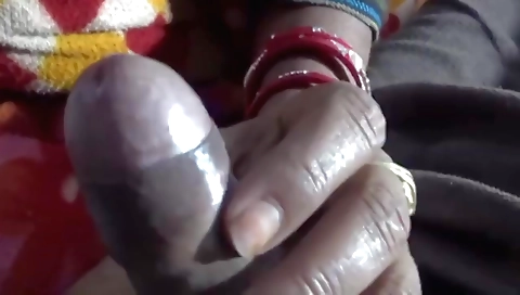 Blonde rubs her pussy with her finger and fingering
