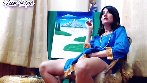 Indian solo video showing a beautiful slut smoking