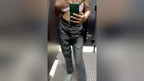 College hottie seduces her boyfriend and tries to make him fuck her