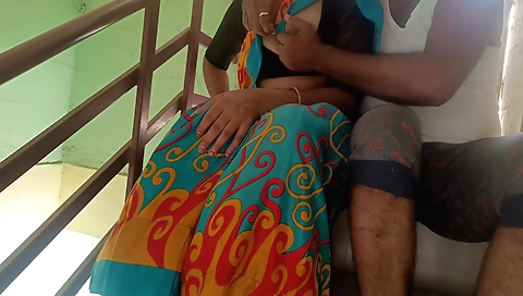 Girlfriend has sex on balcony while her husband was away