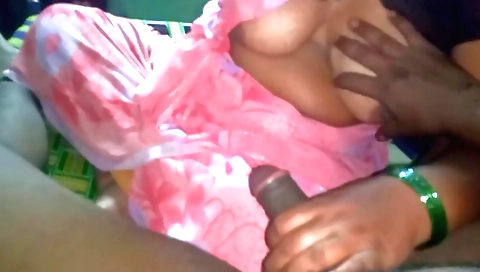 Indian hottie with big tits fucks her aunty's pussy