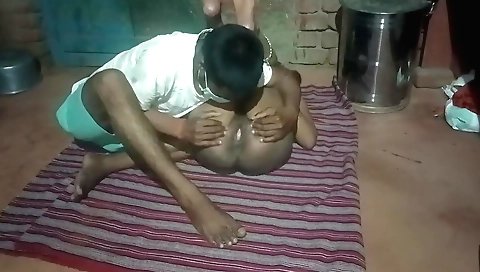 Indian girlfriend enjoys her husband's dick in her pussy
