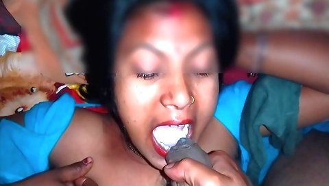 Indian bhabhi face fucking in mouth and face fucking