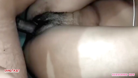 Indian girl with hairy pussy gets her pussy rammed