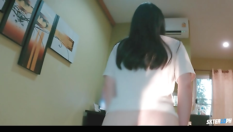 Brunette hottie is doing some sexy pussy-fucking in the bedroom