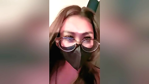 Indian slut with a very long pink dildo is riding it