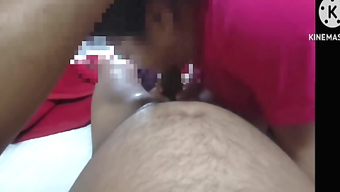 Indian brunette belowjob video with cute brunette anki bhabhi