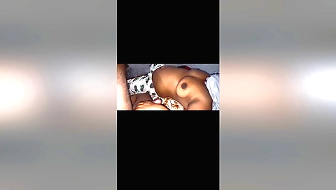 Indian chick with large boobs suck dick in bedroom