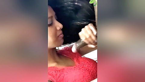 Brunette nri girl sucks deepthroat and has a blowjob