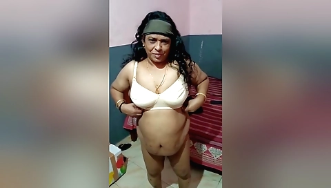 Horny brunette mature indian babe in a sexy white dress